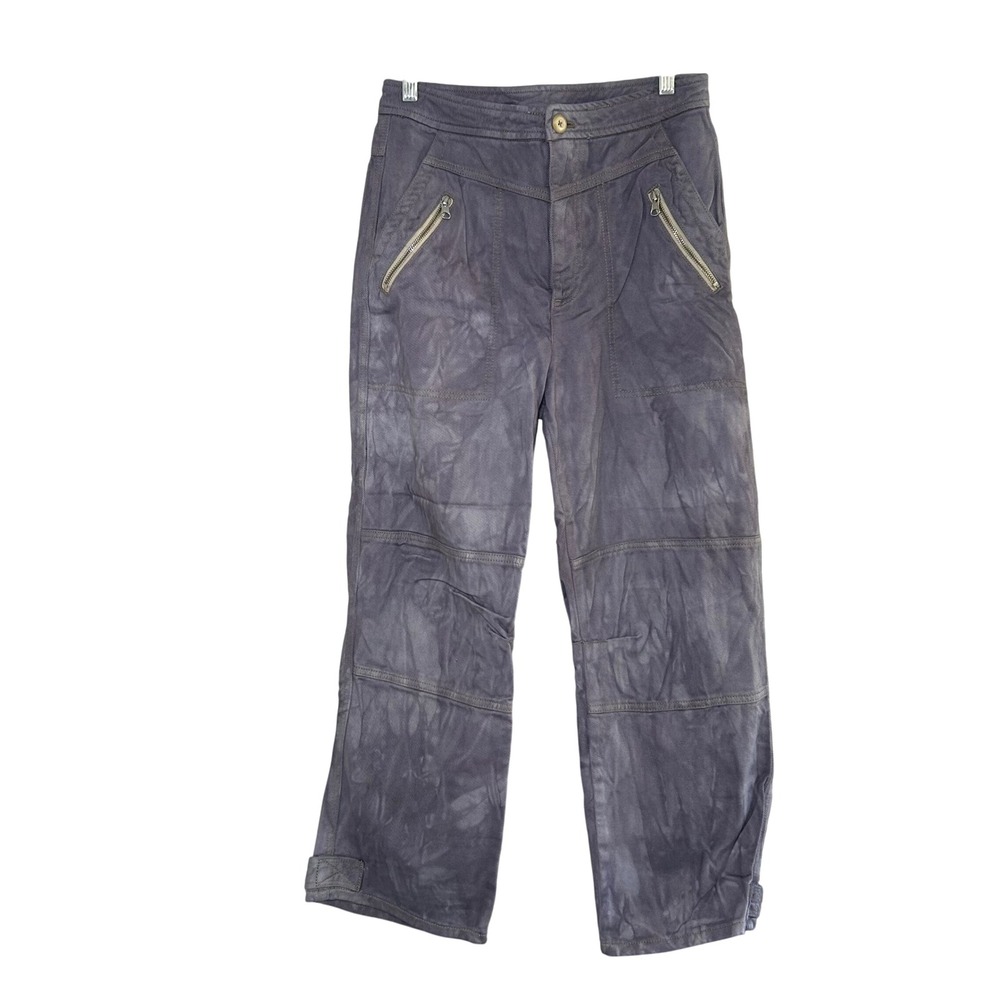 Free People Misty Road Pants Tie Dye Cargo Pants Women's Size 6 Boho Cropped